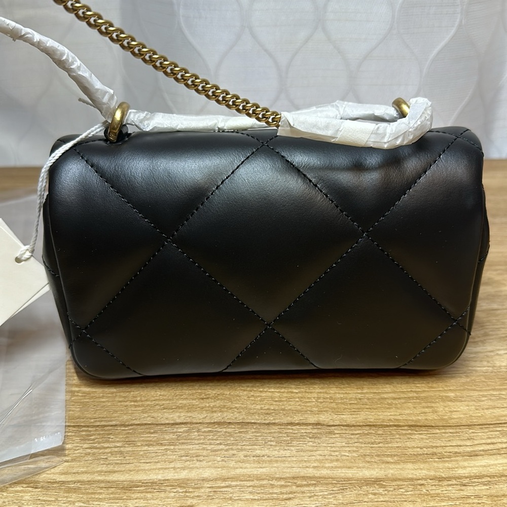 Tory Burch Black Diamond Quilt Kira Small Shoulder Bag H: 3.9" , L: 6.9",D: 1.8" - Picture 5 of 7